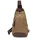 Produktbild Gendi Leinwand Sling Bag Pack, Brust Schulter Crossbody Wandern Rucksack Sport Fahrrad Rucksack Handtasche Schule Daypack für Herren Damen Junge Mädchen Jugendliche S khaki