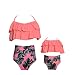 Produktbild Swallowuk Familie Passende Bademode Retro Hohe Taille Bikini Sets Sommer Strand Neckholder Bademode Mutter und Mädchen Badebekleidung (140, Orange)