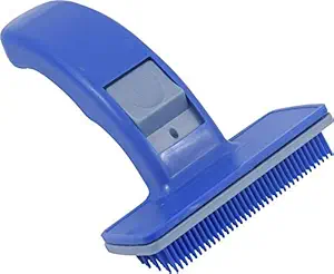 4EVER Dog's Grooming Automatic Pet Trimmer Comb Plastic Slicker Brush with Press Key (Blue, Large)