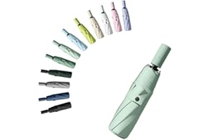 ERISED'S BIFROST Travel Folding Umbrella Automatic Open/Close Handle Coating Layer Fabric Blocking/Portable Golf/Car Compact Umbrella/Lightweight Small Backpack/Rain Sun Anti UPF 50 UV Protection 99.9% /Men Women Kids