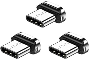 Kuulaa Magnetic Type C Adapter [3 Stück], USB C Staubschutz Verbinder für Ladeanschluss, Typ C magnetisches stecker für Magnet Ladekabel Type C Plugs USB-C-Ladekabel
