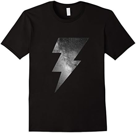 Men's Space Lighting Bolt T-Shirt Mens Womens Medium Black
