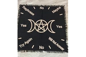 THE ART BOX Tela per l'altare Carte dei Tarocchi Tovaglioli Accessori per stregoneria Tovaglia in oro nero Quadrato Vecchio Pagan Spirituale celeste Copertura in stoffa con frange, pendolo pagano