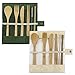 Produktbild EMORE Bambus Besteck Set,E-More 2 Set Reise Besteck Set Wiederverwendbare Bambus Messer Gabel Löffel Stäbchen Strohhalme Mit Tasche,20cm