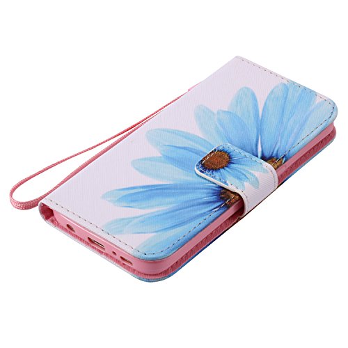 Feeltech Samsung Galaxy S7 Hülle PU-Leder und Brieftasche Bunte Muster Fall mit Magnetverschluss, Hybrid-Kickstand mit Stand-Funktion, schlagen Sie schützende weiche TPU Stoßstangenabdeckung und Kreditkartenhalter für Samsung Galaxy S7 Handgelenk Bügel-Buch-Art-Geldbeutel-Tasche mit 2 In 1 Berühren Sie Stift – Sonnenblume - 6