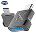 Price comparison product image USB C to USB 3.0 Adapter [2-Pack], USB C Male to USB A Female, Acessorz Zinc Alloy Type-C OTG Adapter (Thunderbolt 3 Compatible), For MacBook, Huawei, Google Pixel 2/3, and More - (Space Grey)