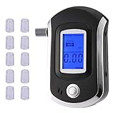 Apagado automático. Fannty Alcoholímetro, Llavero portátil Medidor de Alcohol en el Aliento Compatible para el Conductor, Resultado de Alta precisión Batería Digital con 10 Mini boquillas