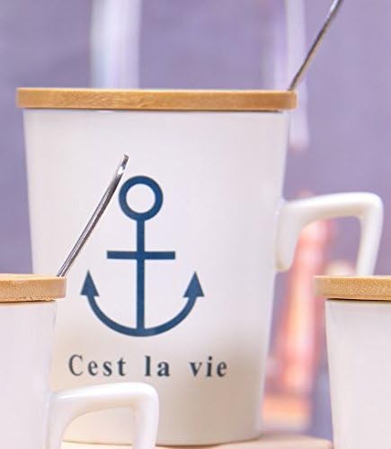 Good quality cup Small bee creative ceramic cup large cup couples cup mug with lid spoon tea cup milk cup of coffee cup, Anchor