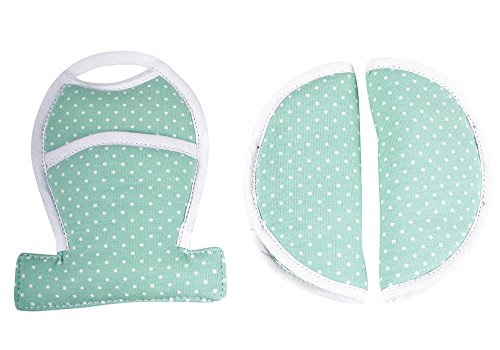 Gurtpolster Gurtschoner mit Schrittpolster für Maxi-Cosi Cabriofix und Citi - Mintgrün mit Sterne