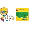 LEGO 10713 Classic Creative Suitcase, Toy Storage, Fun Colourful Building Bricks for Kids & 11023 Classic Green Baseplate, Square 32x32 Stud Building Base, Build and Display Board Set