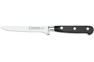3 Claveles Cuchillo para Deshuesar Forgé de Acero Inoxidable, Negro, 13 cm
