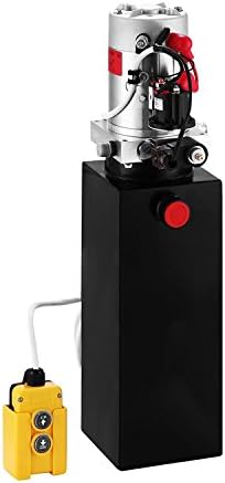Ultraselect Hydraulic Pump 12V DC Single Acting Hydraulic Power Unit 10 Quart Steel Tank Hydraulic Pump Power Unit for Dump Trailer Car Lifting (10 Quart Single Acting Steel)