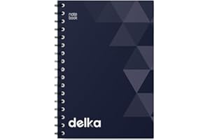 delka A5 Wirebound Notebooks, Ruled Pages, Durable Spiral Binding, Premium Quality Paper for School, Office, and Note-Taking Versatile (Navy, Pack of 1)