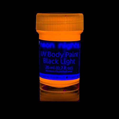 neon nights UV-Licht Bodypainting Schminke | Schwarzlicht-Körperfarbe für Body und Facepainting | Fluoreszierende Farben im Schminkset für knalligen Glow-Effekt | 8 x 20ml Leucht-Farben - 5