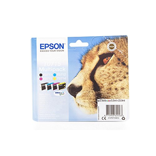 Original Tinte passend für Epson Stylus SX 210 Epson BT0715 C13T07154010 – 4x Premium Drucker-Patrone – Schwarz, Cyan, Magenta, Gelb – 23,9 ml - 2