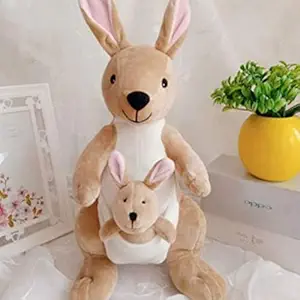 HUG n FEEL SOFT TOYS Kangaroo Soft toy, Baby toys, Kids toy, Soft toy, Toy for girl, birthday gift for girl/boys, toy gift for girls, Kids toys for boys/girl, toys gift items (kangaroo with baby, 30 cm)