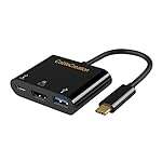 USB-C Adapter, CableCreation USB-C Type-C to USB 3.0+HDMI 4K+USB-C Data and Charging Hub Adapter, for the Macbook/Pro, Chromebook Pixel and other USB-C devices, Black Color