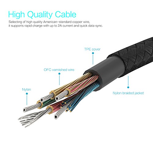 ROCK USB C Kabel auf USB 2.0 1M Type C Ladekabel Nylon Cobblestone-Zink-Legierung Typ-C Datenkabel für Type C Geräte inklusive HTC One A9 Letv Max Xiaomi Mi5 LG G5 Sony Xperia X - 4