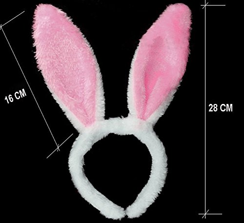 YYGIFT® Hasen Kostüm Hase Ohren Haarreife mit LED Beleuchtung als süßes Häschen und sexy Bunny zu Halloween Karneval Fasching Party Polterabend Junggesellenabschied usw. Einheistgröße - 4