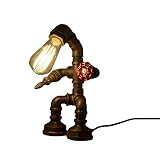 KAGU CULTURE Retro-Stil Industrielle Roboter Rost Tischlampe Nachtlicht für Arbeitszimmer Bar Cafeteria