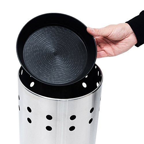 Relaxdays 10019103 Schirmständer Edelstahl, rund mit Lochmuster für Regenschirm, Gehstock, Regenschirmständer mit Einleger und Unterleger, Geschenkpapierständer, Höhe 49,5 cm, Durchmesser 22,5 cm, silber - 5