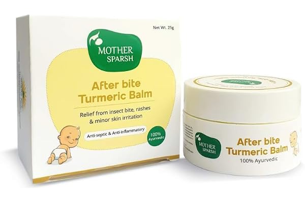 Mother Sparsh After Bite Turmeric Balm for Rashes And Mosquito Bites, 100% Ayurvedic, Gentle Skin Roll-On Formula, 25gm