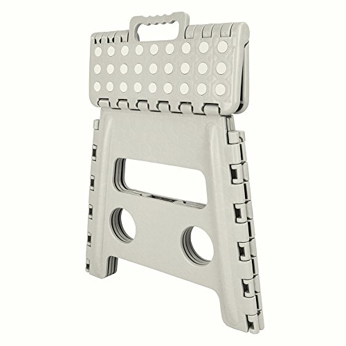 Kunststoff Klapphocker – Hellgrau – 37 x 30 x 32 cm - 3