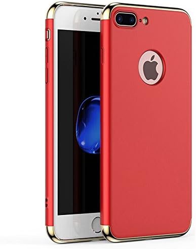 WYBAN iPhone 7plus Case, 3 in 1 Ultra Thin Hard Anti-Scratch Shockproof Electroplate Frame with Coated Surface Excellent Grip Case for Apple iPhone 7plus (Iphone7plus, Red)