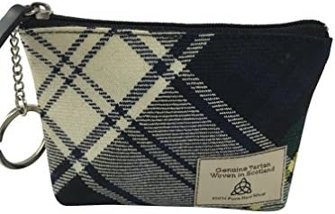Ladies Genuine 100% Pure New Wool Nappa Leather Scottish Tartan Coin Purse 2 Tartans Available Brand New (Dress Gordon)