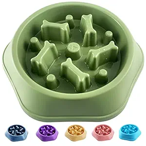 Slow Feeder Dog Bowl Dog Feeder Dog Food Bowl Fun Feeder Slo Bowl Puppy Bowl Puzzle Feeders Dog Slow Food Feeding Pet Bowl Slow Eating Healthy Design for Small Medium Size Dogs?Green
