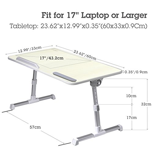 [2 Jahre Garantie] Avantree Laptoptisch Fürs Bett, Klappbare Bett Tisch Frühstück, Portabler Laptop Tablett, Notebook Ständer Verstellbarer Sofa Tisch – Große Größe - 4