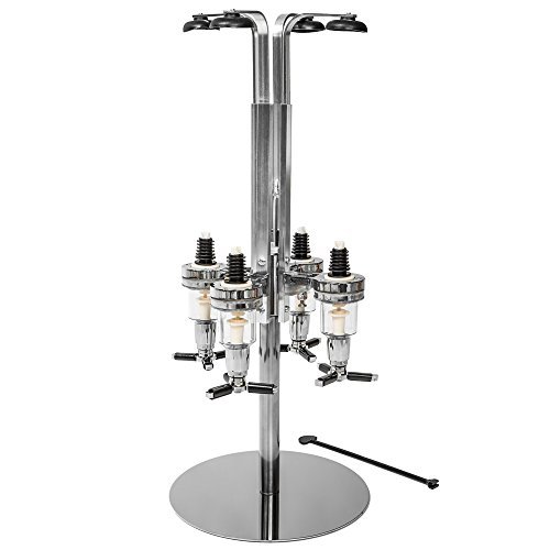 TecTake Getränkeportionierer für 4 Flaschen Bar Butler Tischständer 4cl
