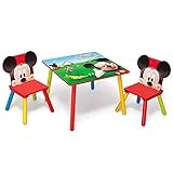 Disney Mickey Mouse Tisch mit Stühlen 60x60cm Holz Kindersitzgruppe Kindersitzgarnitur NEU