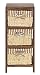 Produktbild ts-ideen Landhaus Kommode Bad Flur Regal Schrank Natur Braun im Shabby Vintage Look mit 3 Körben für Flur Wohnzimmer Kinderzimmer Bad oder Diele