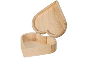 Artemio VIBBC - Joyero con Forma de corazón, Madera, Color Beige, 17 x 6 x 16 cm