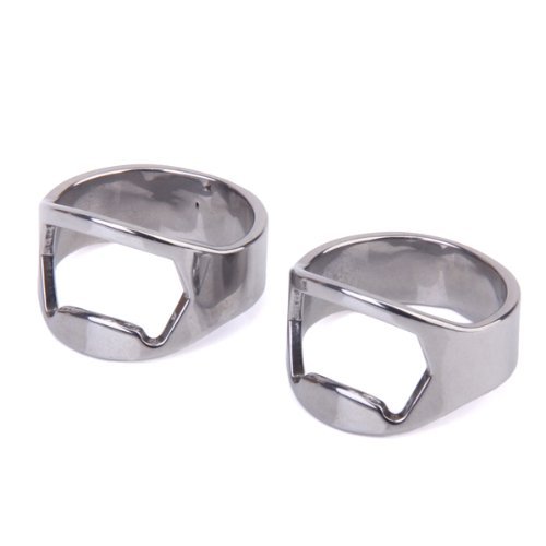 2 Stuck Edelstahl Finger Ring Bierflasche offner Flaschenoffner