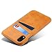 Produktbild samLIKE Handyhülle für Apple iPhone XR Anthrazit Leder + TPU Futter Ledertasche Handytasche mit Kredit Karten Fach Brieftasche Schutzhülle + Extra Panzerglas [6,1 Zoll] (Gelb)