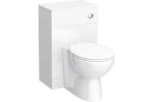 VeeBath Sphinx 600 x 200 WC and Back to Wall Toilet, Soft Close Toilet Seat, Concealed Cistern for Bathroom- Gloss White (Flat Pack)