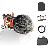 Pixel M80 Kamera Mikrofon mit 3-m-Verlängerungskabel, Shotgun Mikrofon, Professionelles Mikrofon für Kamera, iPhone, Android 