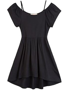 rundausschnitt maedchen casual kleid 10-11 Jahre CL10565-1