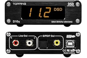 FANMUSIC Topping D10s DAC Mini USB DAC XMOS XU208 ES9038Q2M DSD256 PCM 384kHz Hi-Res Audio Desktop Audio Decoder Black