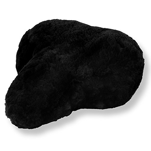 Fahrradsattelbezug Fahrradsattelüberzug Lammfell schwarz (FSB A)