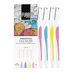 FURR By Pee Safe Facial Razor For Women For An Effortless Shave Experience Pack Of Each Can Be Used Up to 5 Times, 4 count