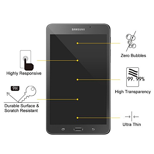 Fintie Samsung Galaxy Tab A 7.0 Panzergla Schutzfolie – Klar HD 9H stark kratzfest Hartglas Displayschutzfolie Glasfolie Screen Protector Displayschutz Folie Displayfolie für Samsung GALAXY Tab A 7 Zoll SM-T280 / SM-T285 Tablet (2016 Version) - 4
