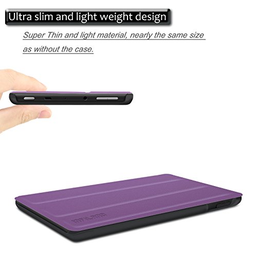 Hülle für Fire HD 8 (7. Generation – 2017) / das neue Fire HD 8 (6. Generation – 2016), Infiland Ultra Smart Slim Lightweight Schutzhülle mit Auto Schlaf / Wach Funktion Cover für Fire HD 8 (8-Zoll-Tablet, 7. Generation – 2017) / Das neue Fire HD 8 Tablet (6. Generation – 2016))(Lila) - 6