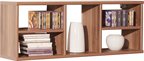CS Schmalmöbel 65/87 Wandregal 87 Soft Plus, 106 x 40 x 27 cm, nussbaum