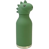 Asobu Bestie dinozor yalıtımlı paslanmaz &ccedil;elik su şişesi, pipetli, 460 ml