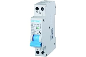 IXTRIMA Interruttore Magnetotermico 1P+N 240V, 50Hz, 6000A, EN60898 C6 C10 C16 C20 C25 C32 (20A)