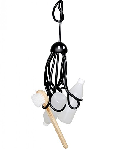 Formverket Shampoohalter Duschgelhalter "Octopus" ca. 33 cm lang zum Hängen verstellbare Schlaufen Latex, schwarz