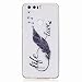 Produktbild Honor 8 Hülle,Huawei Honor 8 Schutzhülle Schutzhülle, MUTOUREN Crystal Kirstall Handyhülle Case Cover TPU Silikontasche Transparent Ultra dünne Gel Anti-scratch hinten Tasche Etui Bumper Weiß - Vögel Feder und Liebe